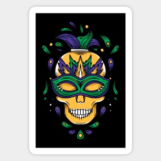 Mardi Gras Skull Magnet